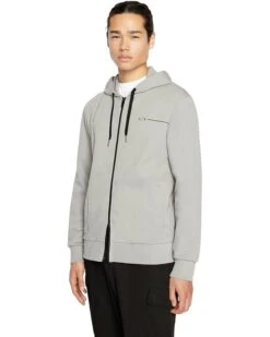 Armani Exchange Cotton Zipper Logo Sweatshirt | Hoodies & Sweatshirts