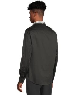 Armani Exchange Stretch Cotton Satin Long Sleeve Shirt | Shirts & Tops -Armani Exchange Sales Shop 61Df72C9eXL. AC SR736920