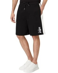 Armani Exchange Stacked Logo Cotton French Terry Shorts | Pants