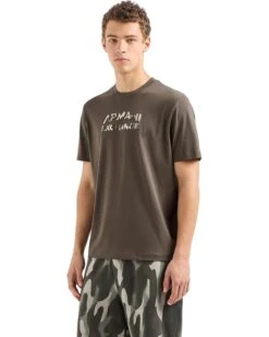 Embroidered Camo Armani Exchange Logo Regular Fit Tee | Shirts & Tops