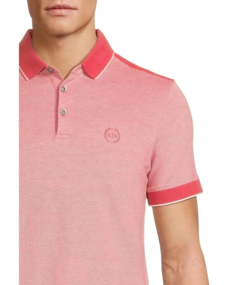 Armani Exchange Cotton Pique Polo With Circle Logo | Shirts & Tops 6 Armani Exchange Cotton Pique Polo With Circle Logo | Shirts & Tops - Image 4