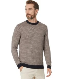 Armani Exchange Micro Print Cotton Viscose Silk Sweater | Sweaters
